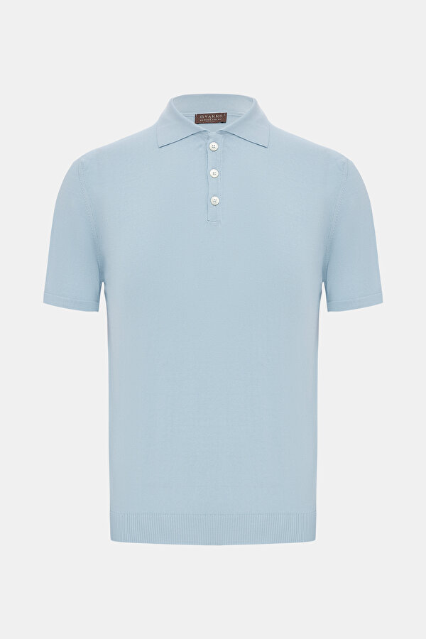 MAVİ POLO YAKA KISA KOLLU T-SHIRT