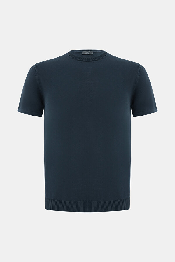 LACİVERT O YAKA KISA KOLLU T-SHIRT
