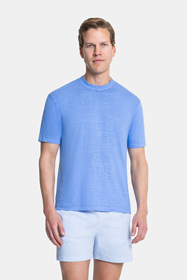 MAVİ O YAKA KISA KOLLU T-SHIRT