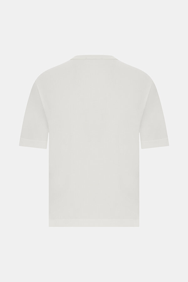 BEYAZ O YAKA KISA KOLLU T-SHIRT 2