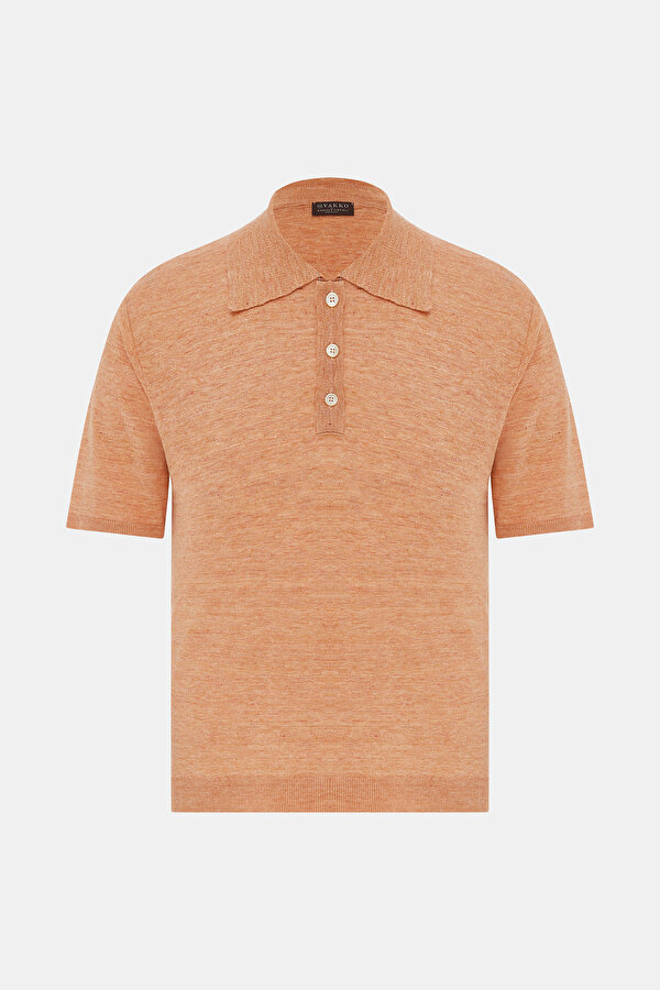 AÇIK TURUNCU POLO YAKA KISA KOLLU T-SHIRT