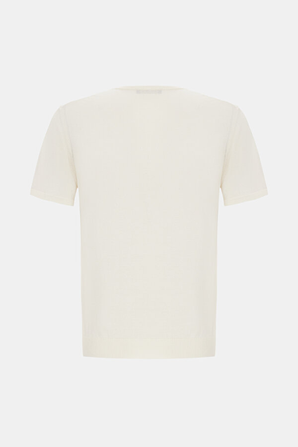 EKRU O YAKA KISA KOLLU T-SHIRT 2