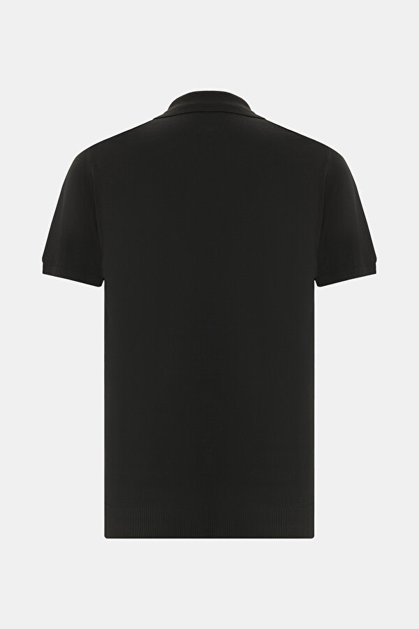 BLACK POLO NECK SHORT SLEEVE TSHIRT 6