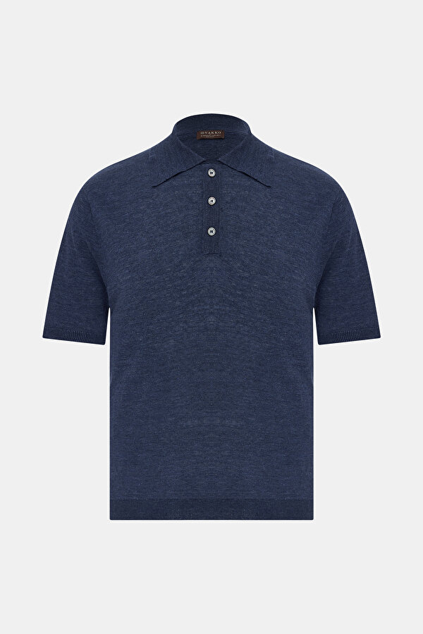 LACİVERT POLO YAKA KISA KOLLU T-SHIRT