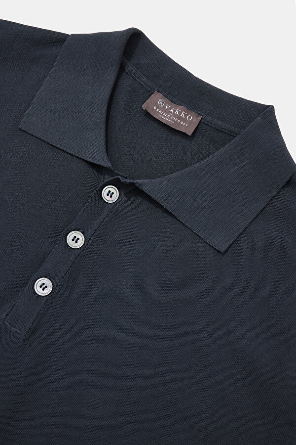 NAVY BLUE POLO NECK SHORT SLEEVE TSHIRT 6