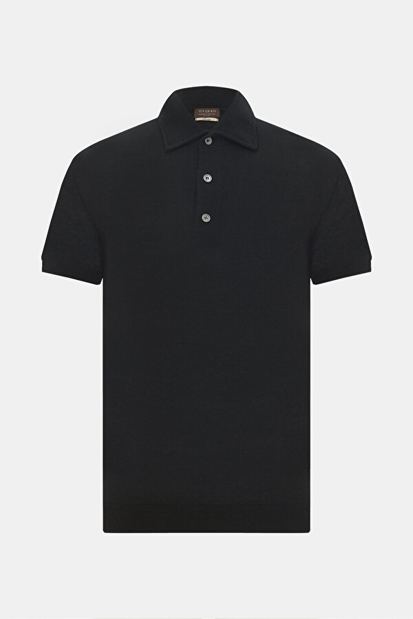 SİYAH POLO YAKA KISA KOLLU T-SHİRT