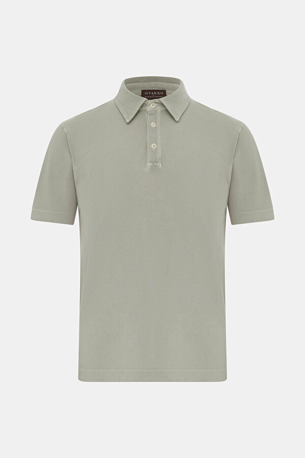 GREEN POLO NECK SHORT SLEEVE TSHIRT