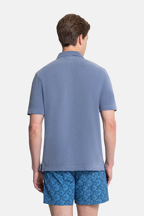 NAVY BLUE POLO NECK SHORT SLEEVE TSHIRT 2