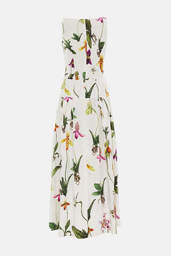 MULTİCOLOR FLORAL PATTERN MİDİ DRESS 2
