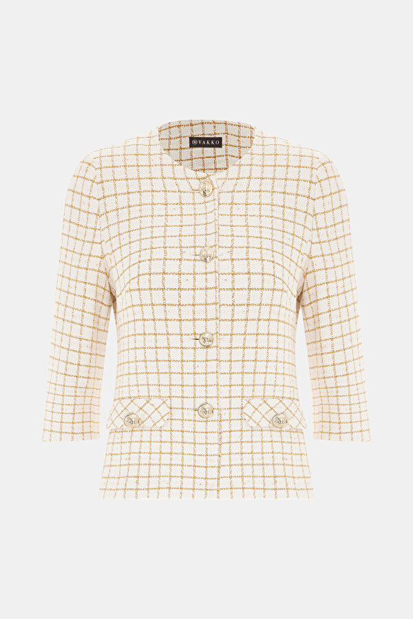 MUSTARD BASIC / ROUND NECKLINE JACKET 7