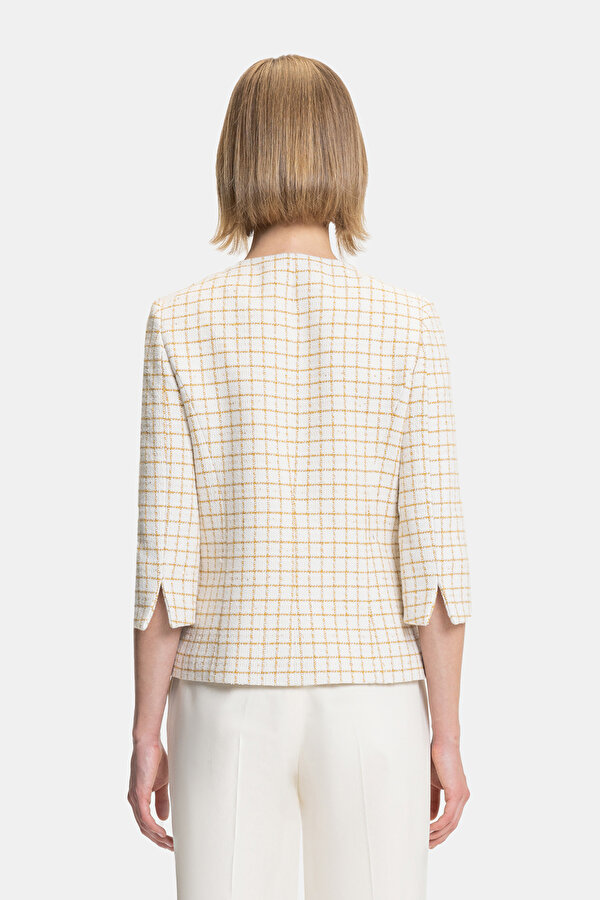 MUSTARD BASIC / ROUND NECKLINE JACKET 2