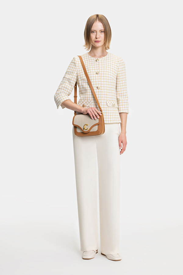 MUSTARD BASIC / ROUND NECKLINE JACKET 6