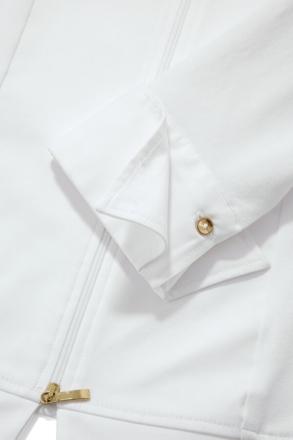 WHITE V NECK LONG SLEEVE BLOUSE 7