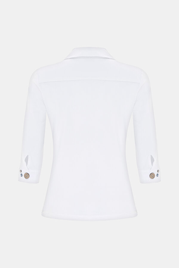 WHITE 3/4 SLEEVES SHIRT 7