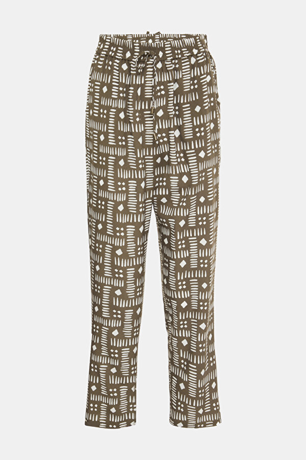 HAKİ DESENLİ DAR PAÇA PANTOLON 6