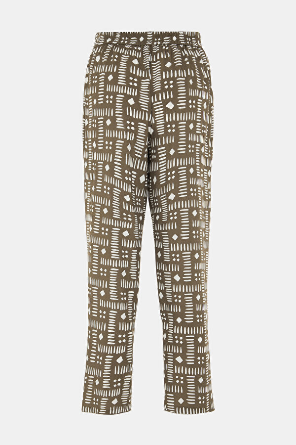 HAKİ DESENLİ DAR PAÇA PANTOLON 7