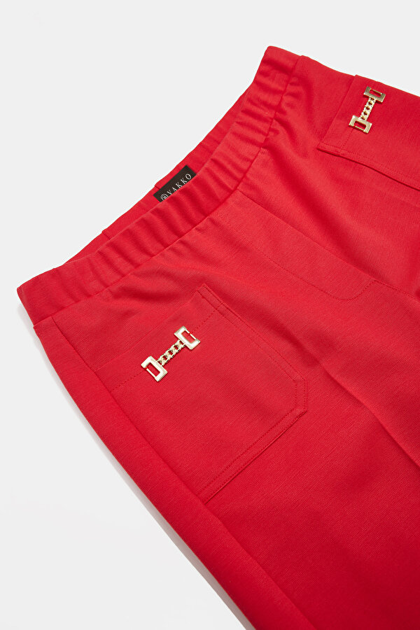 RED STRAIGHT CUT TROUSERS 7