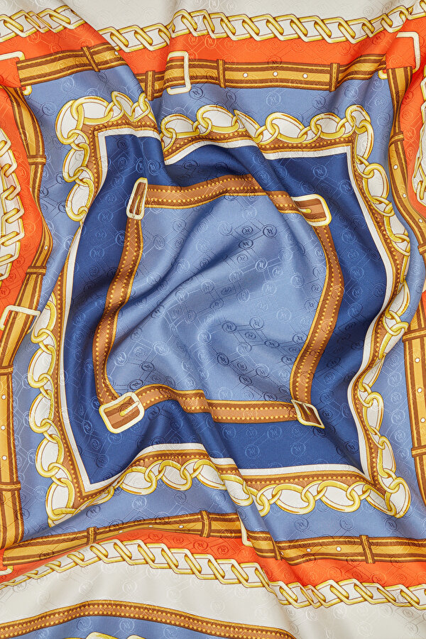 NAVY BLUE LOCKSTITCH JAQUARD SCARF 2