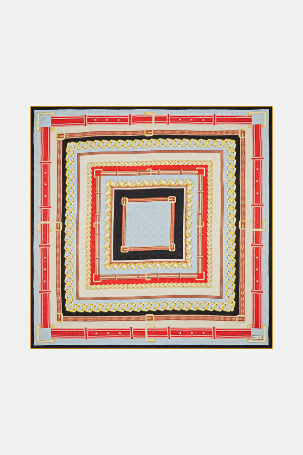 BLACK LOCKSTITCH JAQUARD SCARF