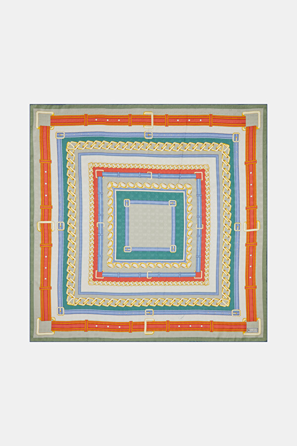 LIGHT GREEN LOCKSTITCH JAQUARD SCARF