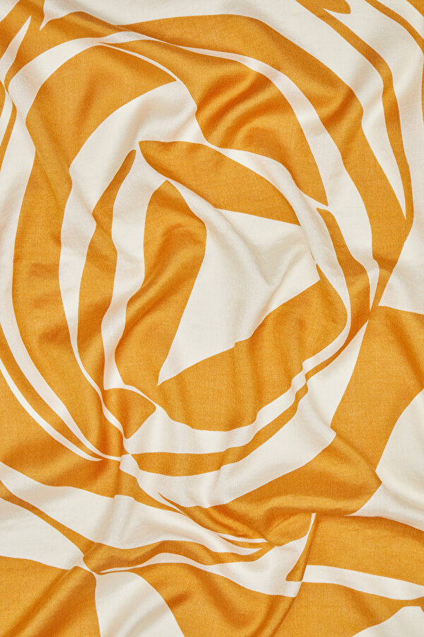 CAMEL GEOMETRİK DESENLİ VUAL İPEK EŞARP 2