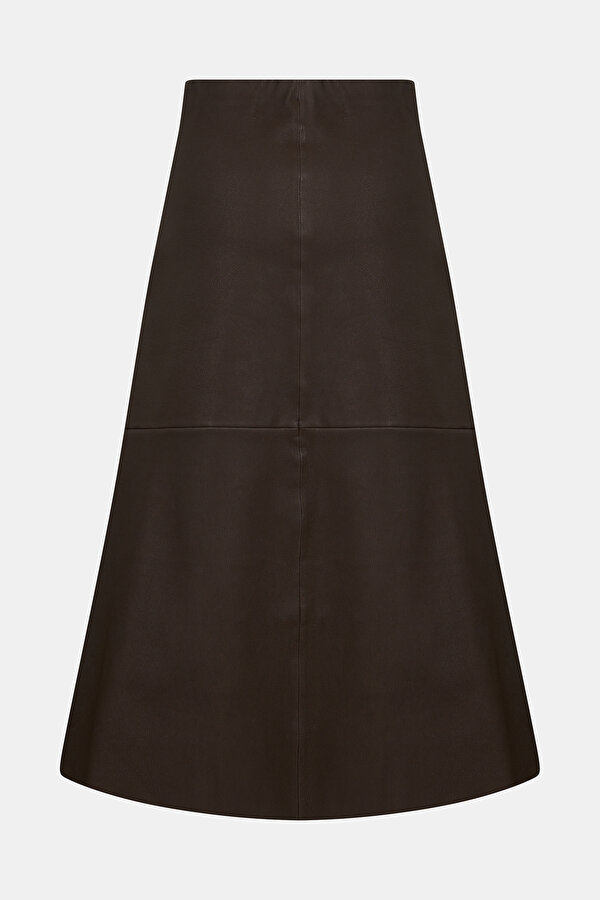 DARK BROWN LEATHER SKIRT 2