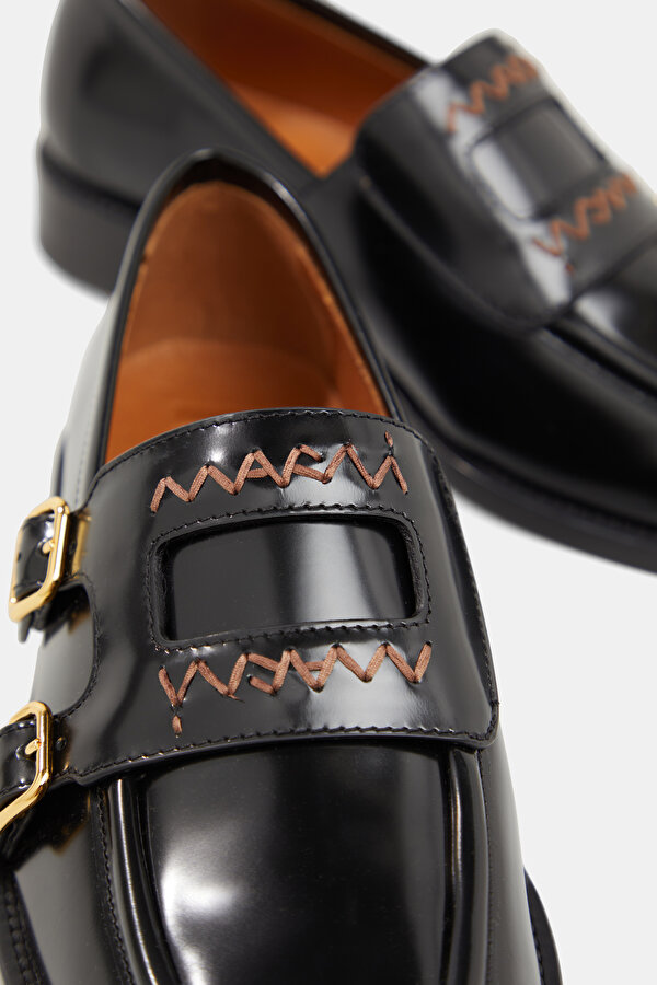 BLACK LEATHER SHOE 7