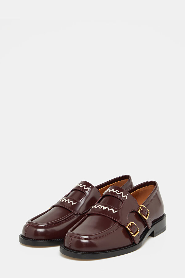 MAROON LEATHER SHOE 2