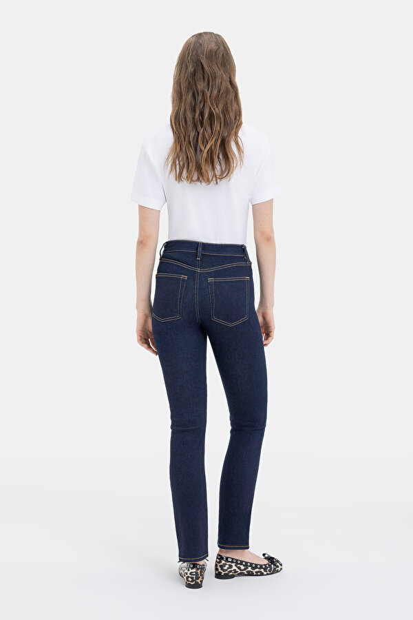 NAVY BLUE STRAIGHT CUT TROUSERS 2