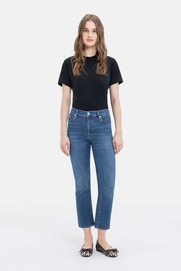 NAVY BLUE STRAIGHT CUT TROUSERS 2