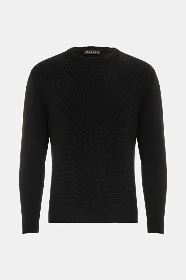 BLACK BASIC / ROUND NECKLINE TRICOT