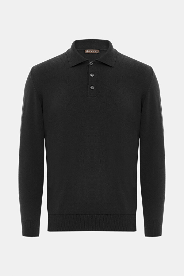BLACK POLO NECK TRICOT