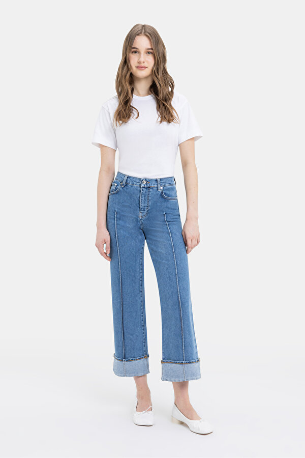 BLUE STRAIGHT CUT TROUSERS 7