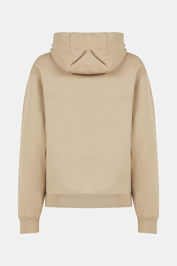 BEIGE RELAX FIT BICYCLE COLLAR SWEATSHIRT 2