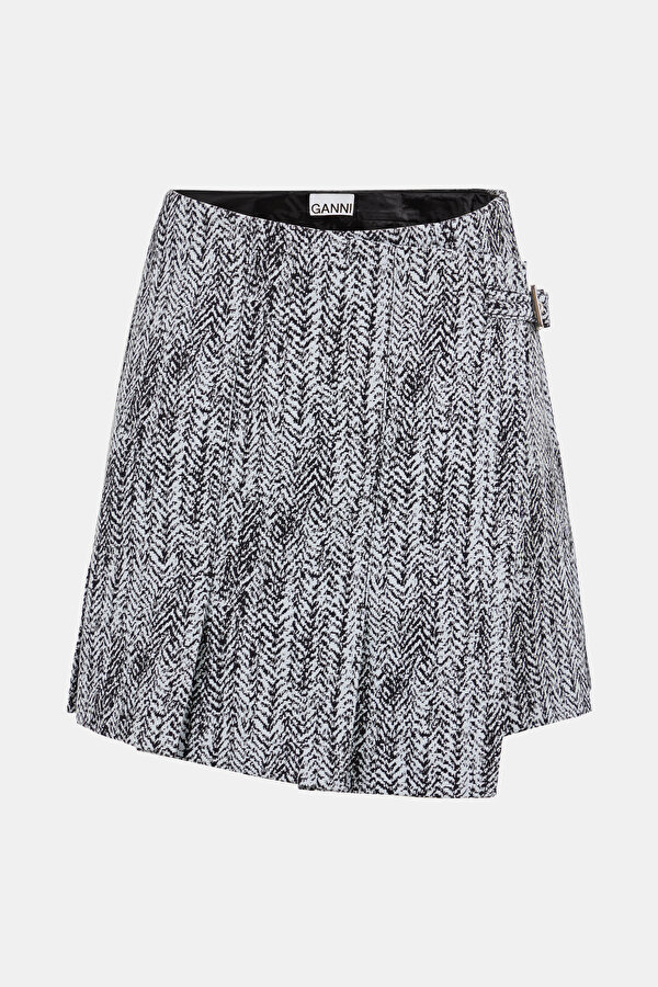 LIGHT BLUE DESIGN FILLED SKIRT