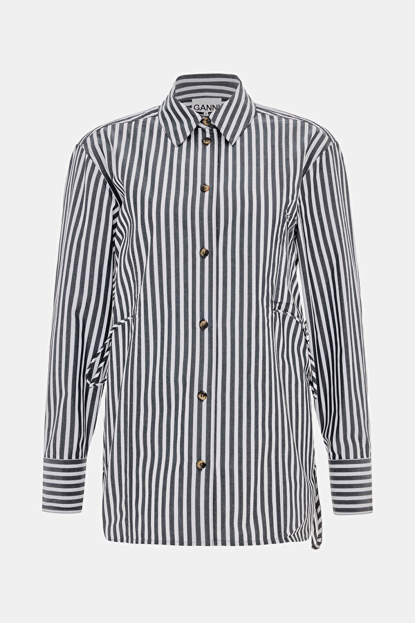 BLACK STRİPED PATTERNED SHİRT