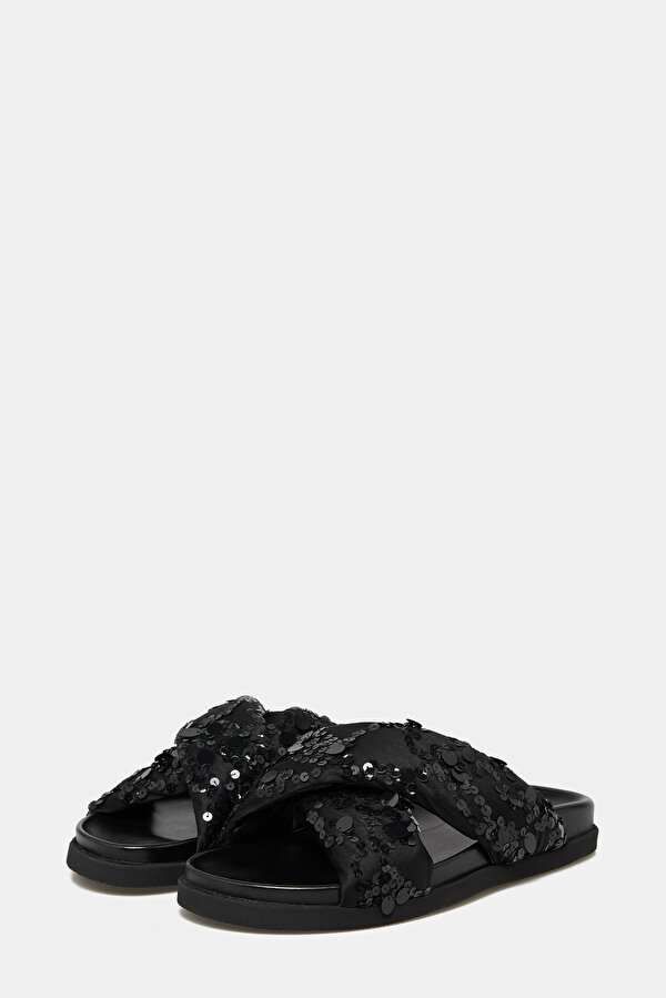 BLACK LEATHER SLIPPER 2