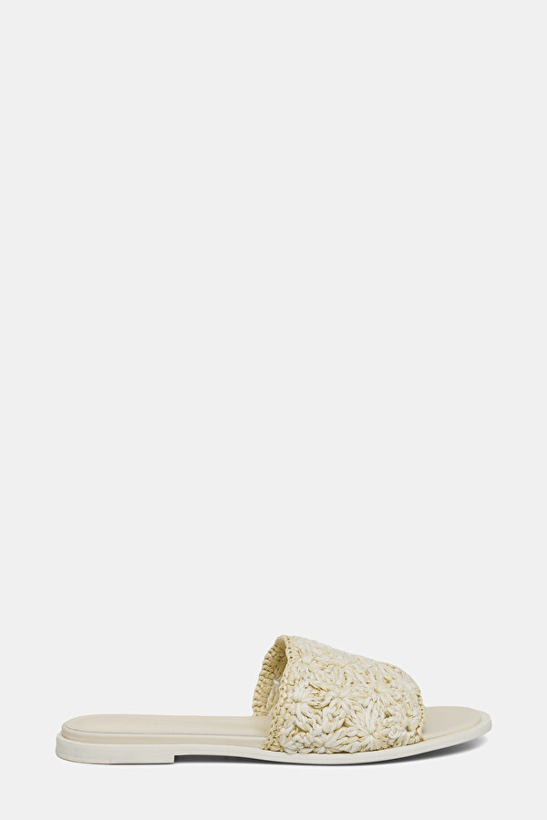 ECRU LEATHER SLIPPER