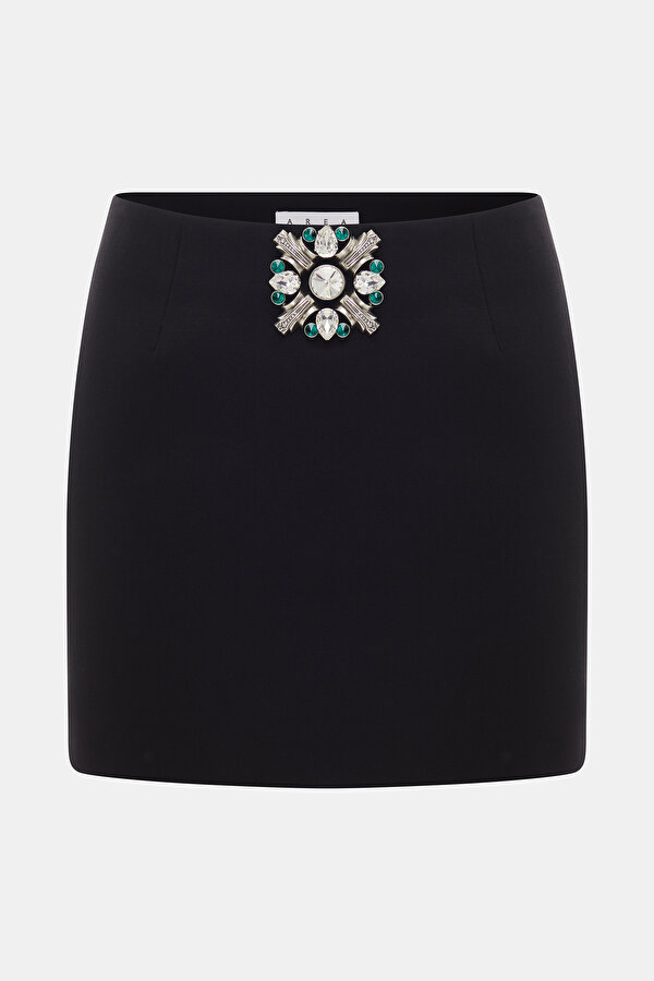BLACK WOOL SKIRT
