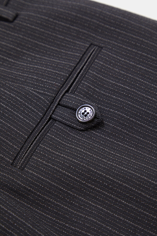 BLACK STRIPED PATTERNED WOOL SKIRT 6