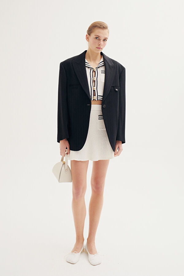 NAVY BLUE VİSCOSE JACKET