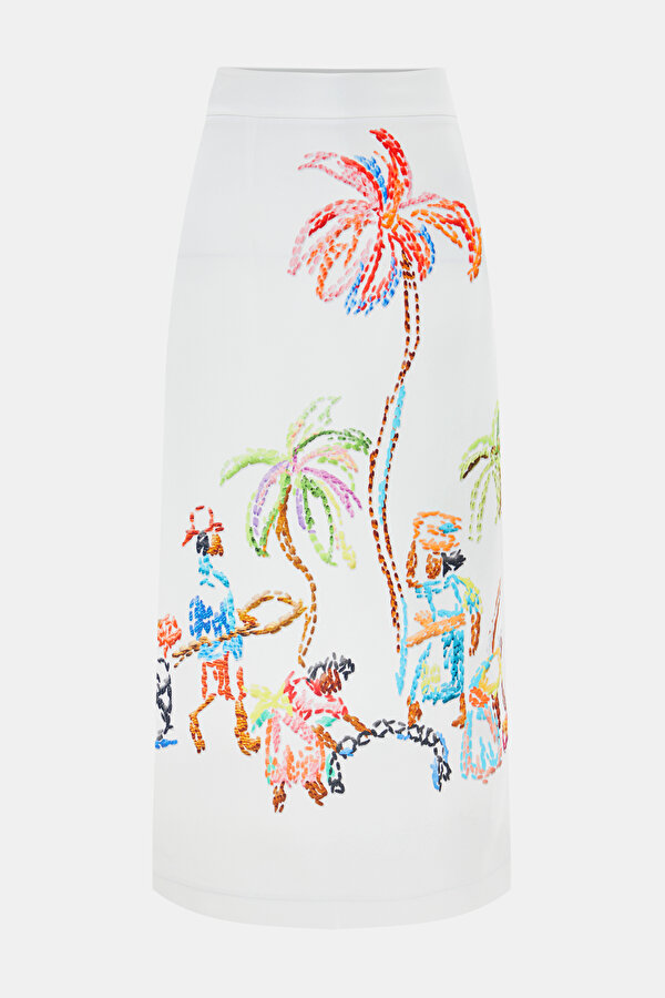 GREEN DESIGN FILLED SKIRT