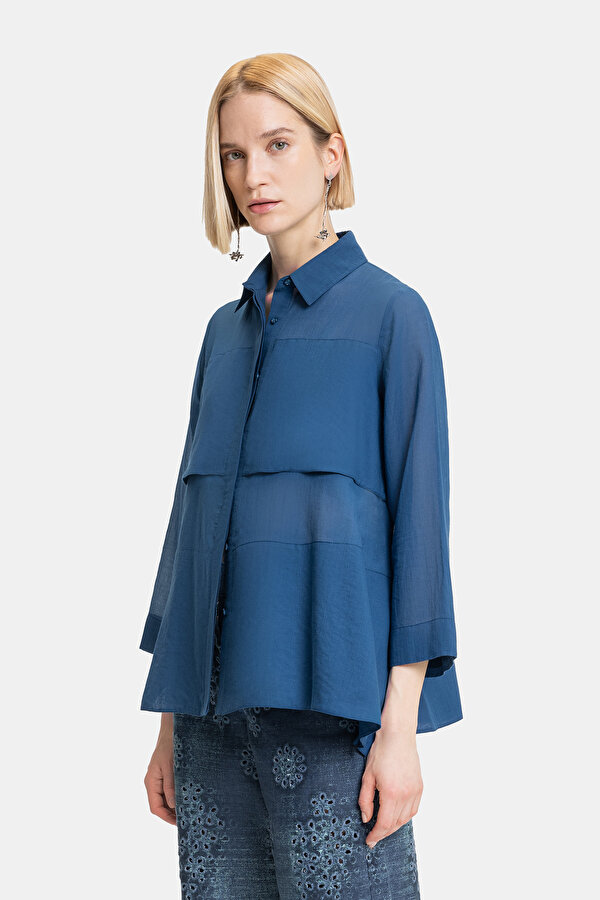 LACİVERT UZUN KOLLU GÖMLEK
