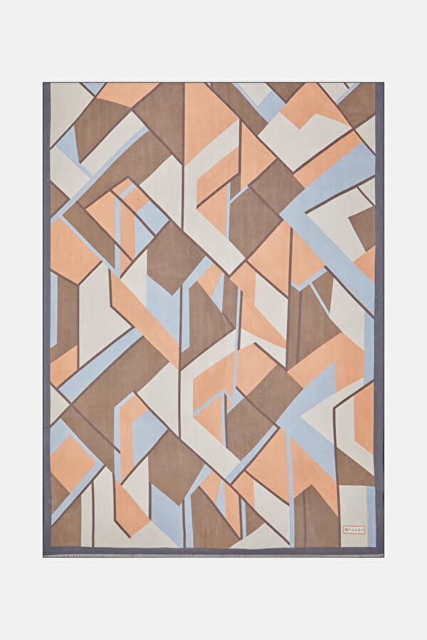 MINK GEOMETRIC DESIGN VOILE SHAWL