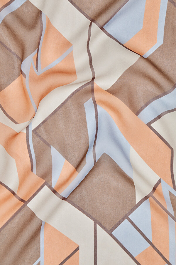 MINK GEOMETRIC DESIGN VOILE SHAWL 2