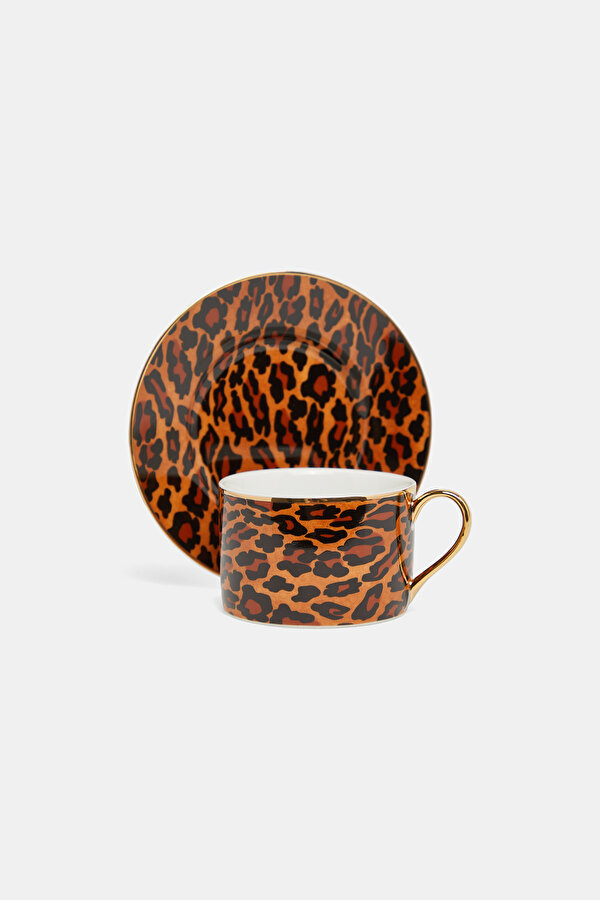 LEOPARD PATTERNED TEA CUP SET OF 6 2