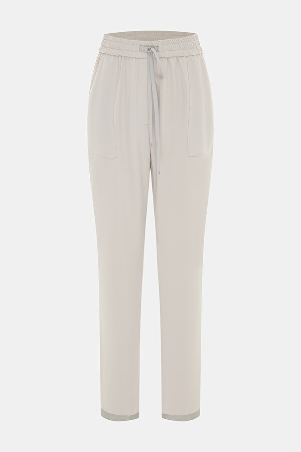 BEIGE STRAIGHT CUT TROUSERS
