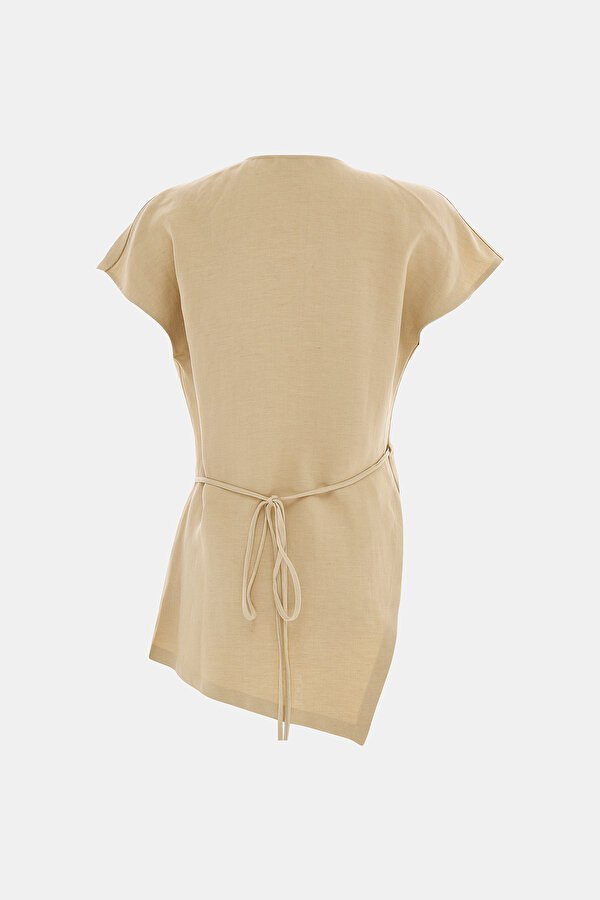 BEIGE SHORT SLEEVE BLOUSE 2