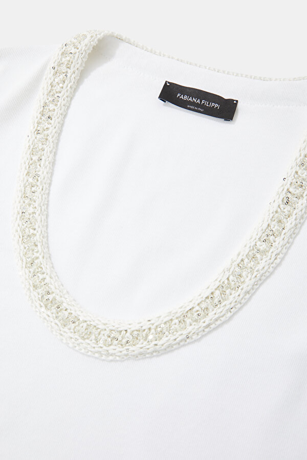 WHITE BASIC / ROUND NECKLINE SHORT SLEEVE TSHIRT 7