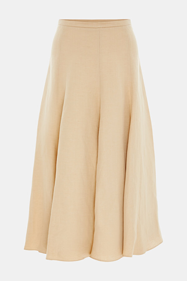 BEIGE MIDI SKIRT